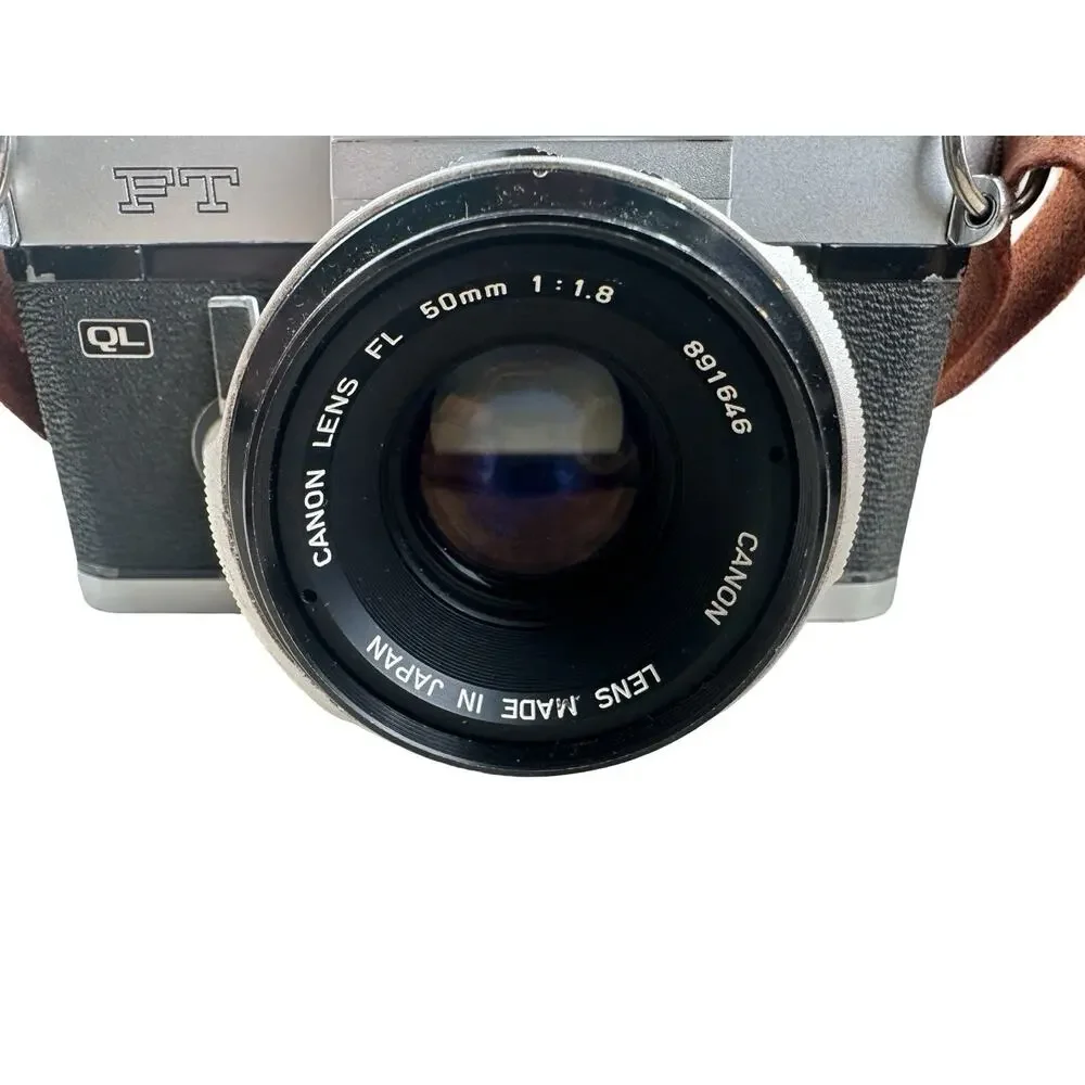 Canon FT QL 35mm SLR Film Camera with 50mm FL Lens- Tested & Working!